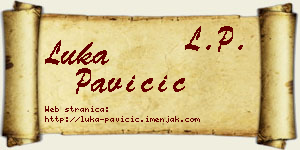 Luka Pavičić vizit kartica